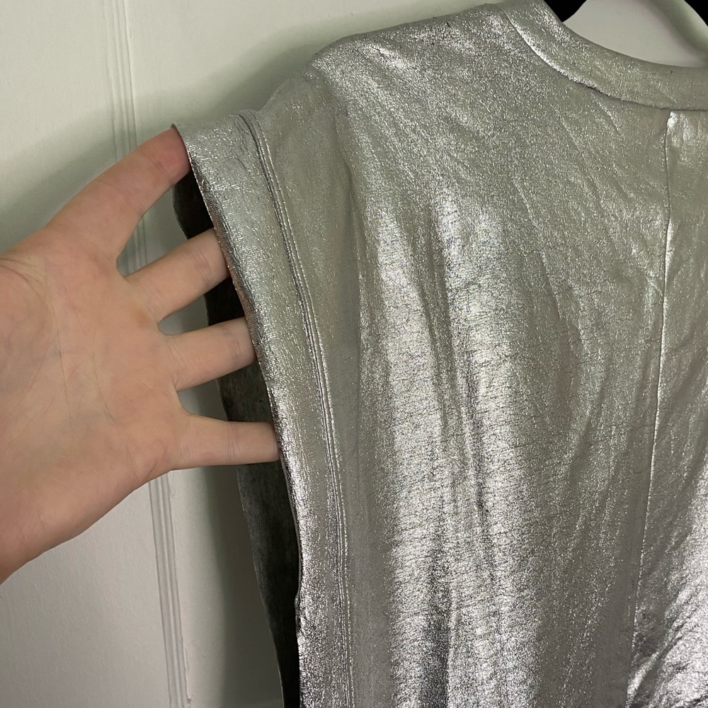 Phillip Lim Silver Metallic Sleeveless Top - Picture 3 of 8